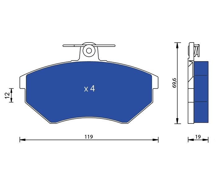 Pastiglie freno GNC P0561 - anteriore · Golf 1983–1999